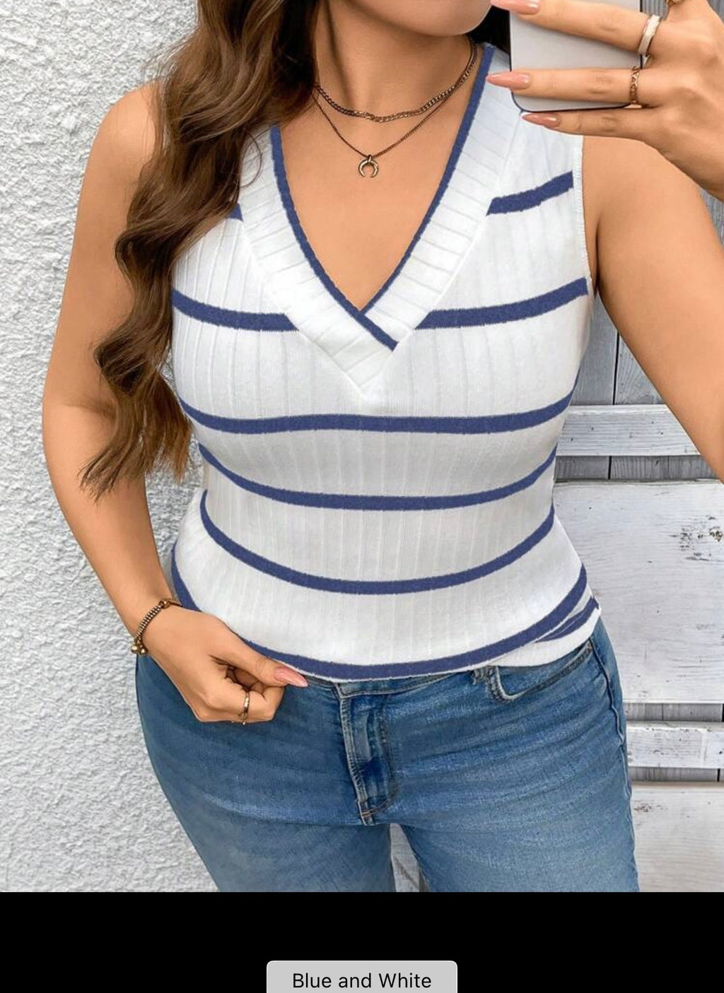 Summer V-Neck Stripped Tank Top